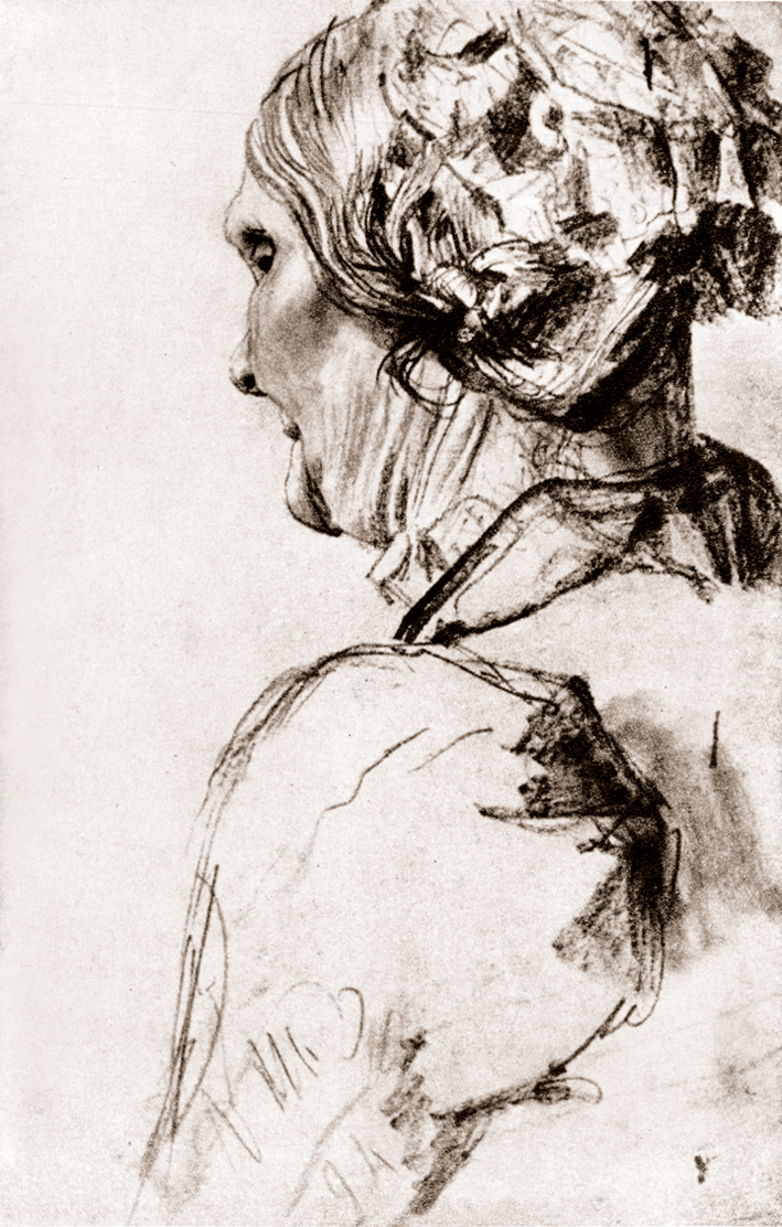  Adolpyh Von Menzel —— 戴帽子的老妪